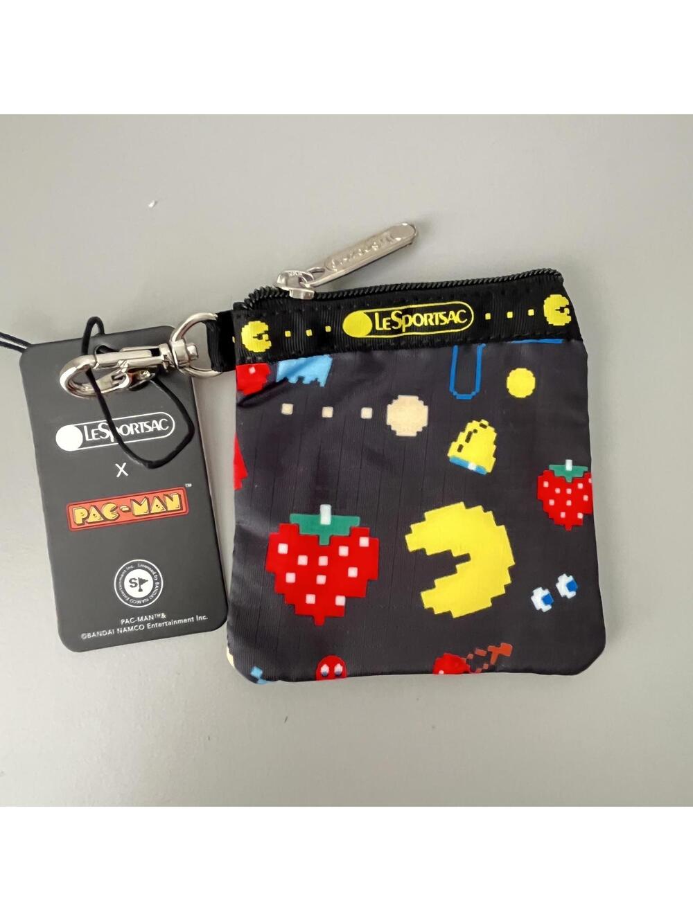 Lesportsac Pac-man Square Keychain Pouch NWT